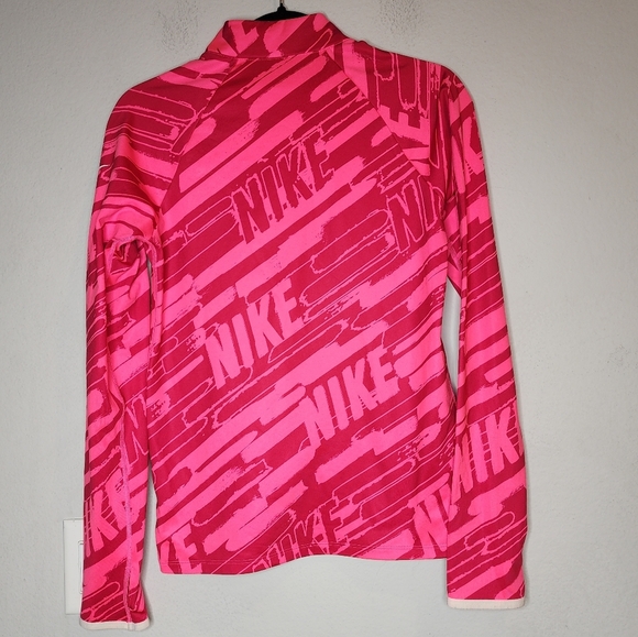 Nike Pro Hyperwarm 3.0 Mock Pink Spell out pullover zip shoulder size XL youth - Picture 6 of 16